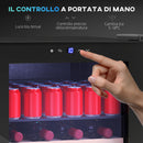 Cantinetta Frigorifero per Vino da 63L con Ripiani Regolabili per 16 Bottiglie e 25 Lattine 43x45x74 cm Nero      