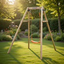 Altalena Singola per Bambini in Legno Massello FSC Arancione