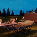 Lettino da Campeggio Pieghevole 196x68x37 cm con Poggiatesta Inclinato e Materasso Rimovibile Nero   