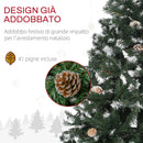 Albero di Natale Artificiale Innevato 150 cm 676 Rami con Pigne Apertura Automatica Verde