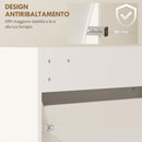 Scarpiera a Specchio 65x17x114,5 cm con 3 Cassetti a Ribalta per 9 Paia di Scarpe in Legno Bianco      