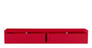 Mensola da Parete con 2 Cassetti 88,2x13,4x20 cm in Fibra di Legno Domino Rosso