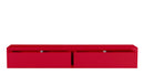 Mensola da Parete con 2 Cassetti 88,2x13,4x20 cm in Fibra di Legno Domino Rosso