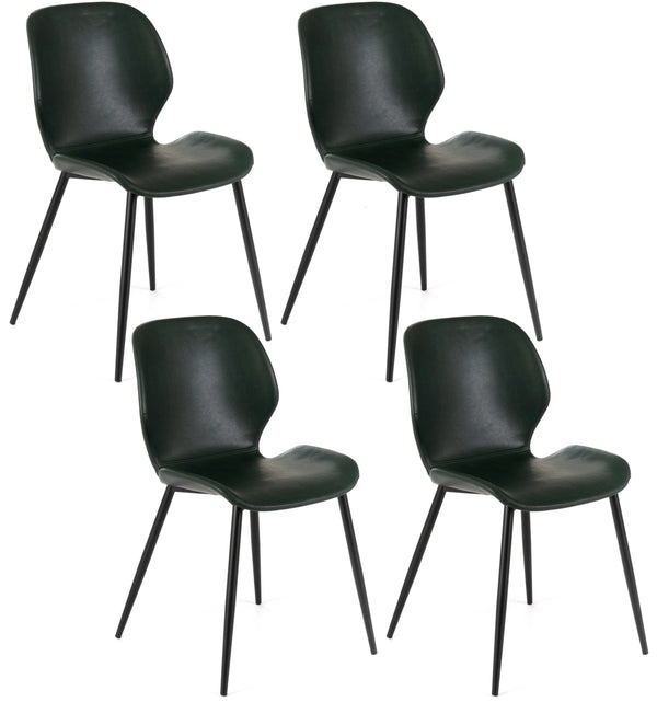 Set 4 Sedie 55x45xH83 cm in Soft-Touch Diana Verde Scuro online