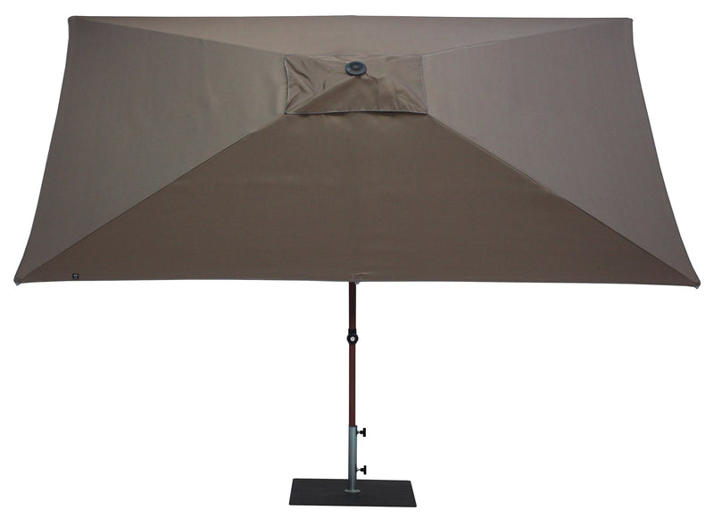 Ombrellone da Giardino 3x2 m Palo Ø38 mm in Alluminio Effetto Legno Tessuto Poliestere Trend Wood Taupe