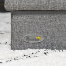 Scaletta per Cani 3 Gradini 63,5x42,5x40,5 cm in Tessuto Effetto Lino e MDF Grigio