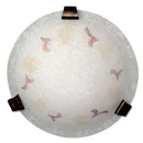 Plafoniera 2xE27 Ganci Marrone Vetro Screpolato Ambra-Verde E-Energy Ambra