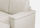 Divano 2 Posti con Pouf 168x145x85 cm Marrak in Tessuto Latte