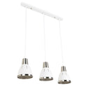 Lampada Moderna di Design a Sospensione 3 Luci in Metallo Bianco Ø13x16x55 cm 
