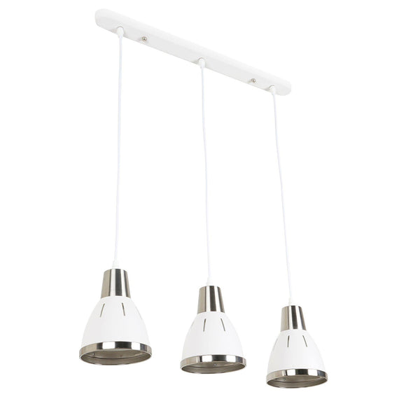 prezzo Lampada Moderna di Design a Sospensione 3 Luci in Metallo Bianco Ø13x16x55 cm