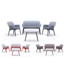 Set da Giardino Divano Poltrone e Tavolino in Polipropilene Vandi Grigio