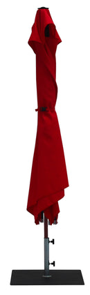 Ombrellone da Giardino 3x2 m Palo Ø38 mm in Alluminio Effetto Legno Tessuto Poliestere Trend Wood Rosso