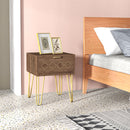 Set 2 Comodini 39,5x41x49 cm 1 Cassetto in Truciolato Marrone