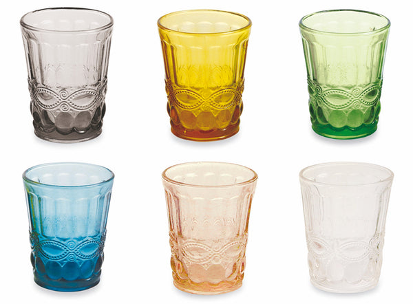 prezzo Set 6 Bicchieri Ø8x10 cm in Vetro Villa d'Este Home Tivoli Nobilis Multicolor