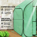 Serra a Casetta Pieghevole 150x148x148 cm con Ingresso a Cerniera Verde   