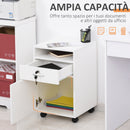 Cassettiera Portadocumenti da Ufficio 40x35x60 cm in Legno  Bianco