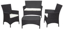 Set da Giardino Divano Poltrone e Tavolino in Polyrattan Morel Valeria Nero