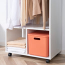 Mobile Appendiabiti con Barra in Alluminio e 2 Ripiani Aperti 60x40x128 cm in Truciolato Bianco