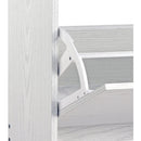 Scarpiera 3 Ante a Ribalta Doppio Ripiano 63x115x24 cm in legno rovere sbiancato