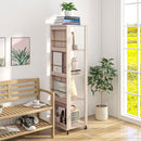 Libreria 4 Ripiani 40x40x150 cm con Rotelle in Legno Quercia