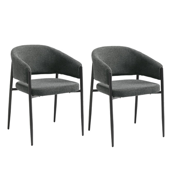 Set 2 Sedie Maya 59,5x54x78,5 cm in Tessuto Easy-Clean Grigio Scuro online