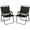 Set 2 Sedie per Esterni 54x59x78 cm Seduta in Tessuto Oxford e Acciaio  Nero