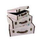 Set 3 Valigie in Similpelle gnomi rettangolare