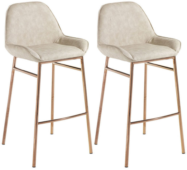 acquista Set 2 Sgabelli 49,5x41x105 cm in Similpelle Beige