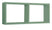 Mensola Rettangolare 2 Scomparti da Parete 70x30x15,5 cm in Fibra di Legno Morgana Verde Acqua Marina