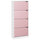 Scarpiera 4 Ante 63x24x150 cm Ripiani Doppia Profondità in MDF Bianco e Rosa