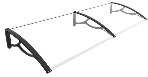 prezzo Pensilina Tettoia 80x200 cm in Policarbonato Pieno 3mm Trasparente