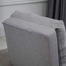 Poltrona Letto 3 in 1 Convertibile in Chaise Longue e Divano da Terra con 2 Cuscini in Tessuto Effetto Lino Grigio Chiaro      