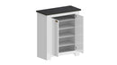 Scarpiera 2 Ante 84x42x100 cm Figo 2A Bianco Opaco/Report Grigio  