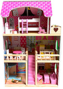Casa delle Bambole 3 Piani 59x33x90 cm in Legno