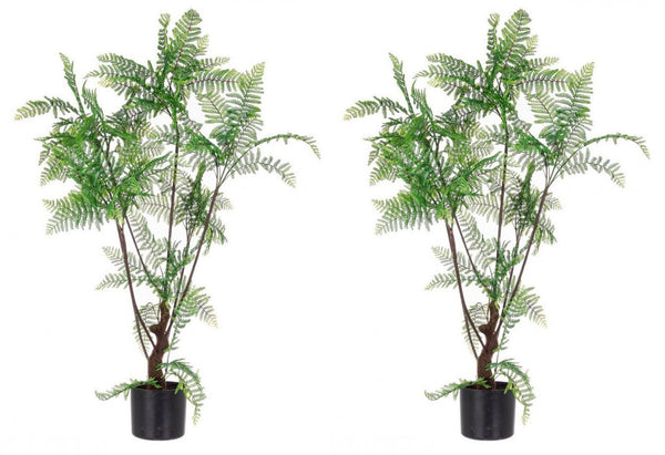 online Set 2 Piante Artificiali di Felce 108 h in Plastica con Vasi Verde