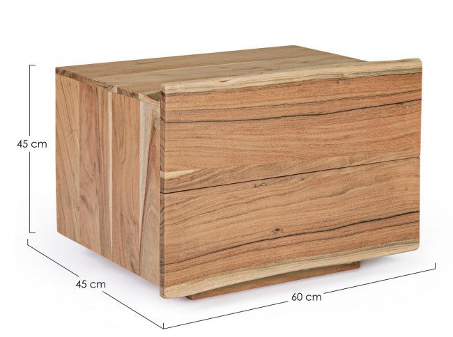 Comodino 2 Cassetti 60x45x45h cm Aron 
