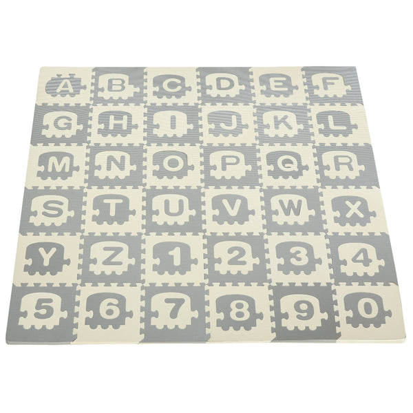 sconto Tappeto Puzzle per Bambini 182,5x182,5 cm in EVA Bianco Grigio