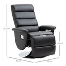 Poltrona Relax Reclinabile 75x92x105 cm in Similpelle Nero