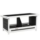 Nido per Galline 2 Aree con Base Rialzata e Tetto 66x37x34 cm in Legno e Bitume   