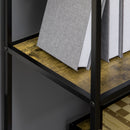 Libreria Moderna 4 Ripiani 83x34x180 cm  in Legno e Metallo Marrone