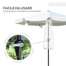 Ombrellone da Giardino Ø266x248,5 cm Inclinabile con Manovella Bianco Crema  