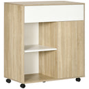 Carrello da Cucina 81x39,6x90,3 cm con Ruote in Legno Naturale