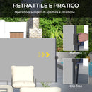 Tenda Laterale Retrattile 400x180 cm con Maniglia in Metallo Alluminio e Poliestere Grigio Chiaro    