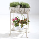 Fioriera da Terrazza con Vaso in Ferro Colore Avorio Bertozzi Flower House