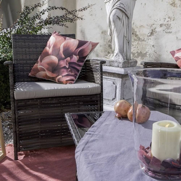 Set Salotto da Giardino Divano 2 Posti Tavolo e 2 Poltrone in Polyrattan Marrone Bertozzi Giulietta sconto