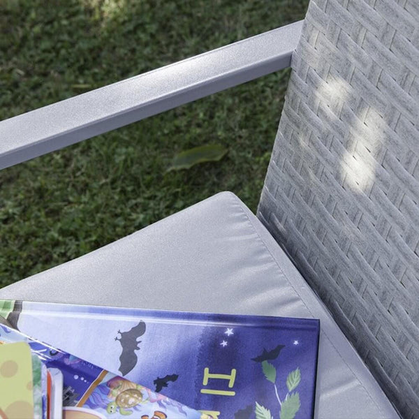 prezzo Set Salotto da Giardino Divano Tavolo 2 Poltrone in Polyrattan Bianco Bertozzi Leda