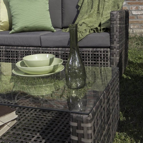 Set Salotto da Giardino Divano Tavolo 2 Poltrone in Polyrattan Marrone Bertozzi Dafne prezzo