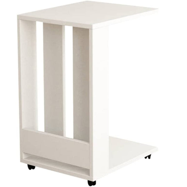 Tavolino Ausiliario da Soggiorno 45x37,5x60 cm con Ruote Affiancabile al Divano in Legno Bianco Tortora Bianco Antico online