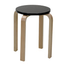 Sgabello Tondo in Legno Ø32x45cm Small Nero