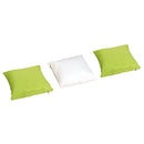 Set Salotto da Giardino in Rattan Sintetico Divano 2 Pouf e Tavolino Marrone 